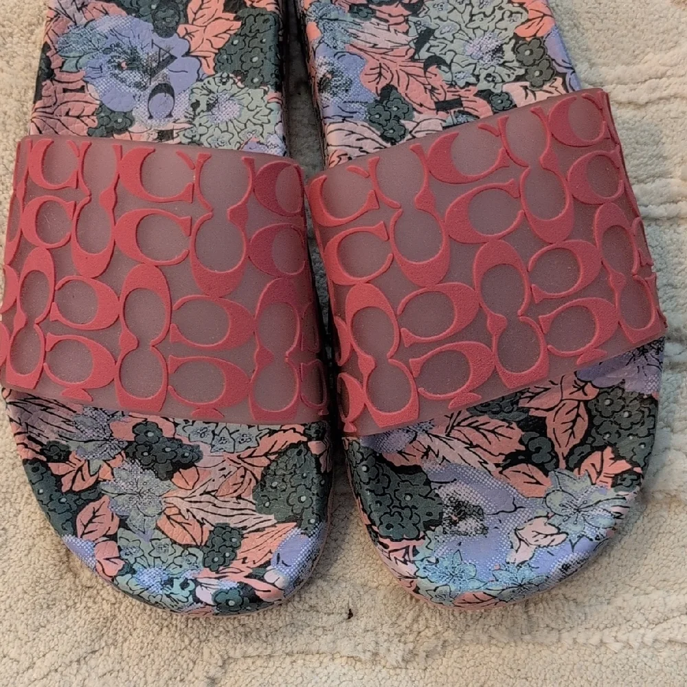 Coach Udele Sport Slide, Pink Signature Floral - Picture 2 of 5